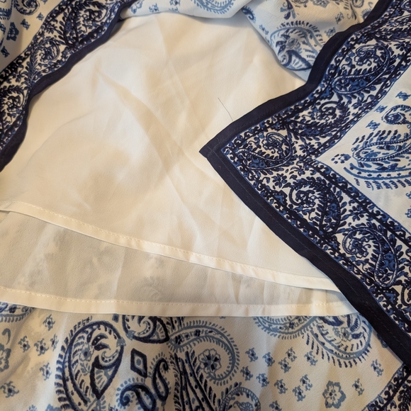 Joie Navy and White Paisley High Low Dress - Picture 15 of 16